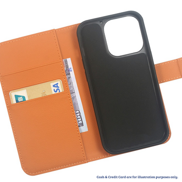 iPhone 14 Pro Max Magnetic Flip Wallet Case Cover with Drop-Resistant PU Leather, Multiple Card Holder Slots & Secure Front Screen Cover- Rose Gold